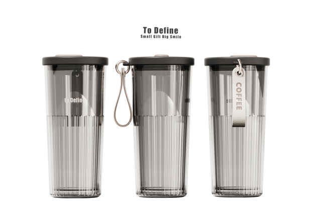 QD-0020 Custom Colorful Large Capacity Plastic / Stainless Steel Water Tumbler Travel Cups with Lids And PP Straw 350ML/550ML