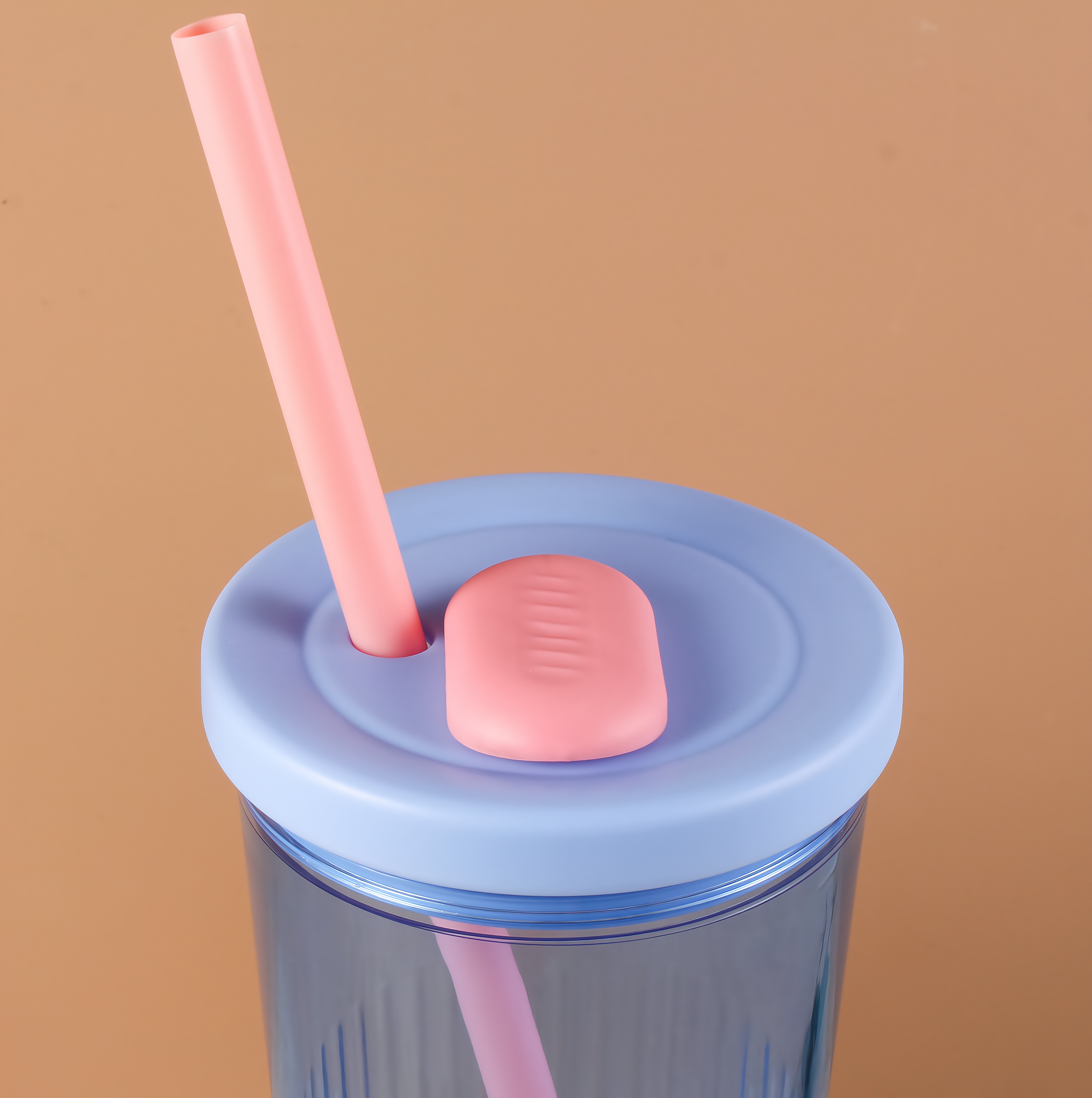 QD-0020 Custom Colorful Large Capacity Plastic / Stainless Steel Water Tumbler Travel Cups with Lids And PP Straw 350ML/550ML