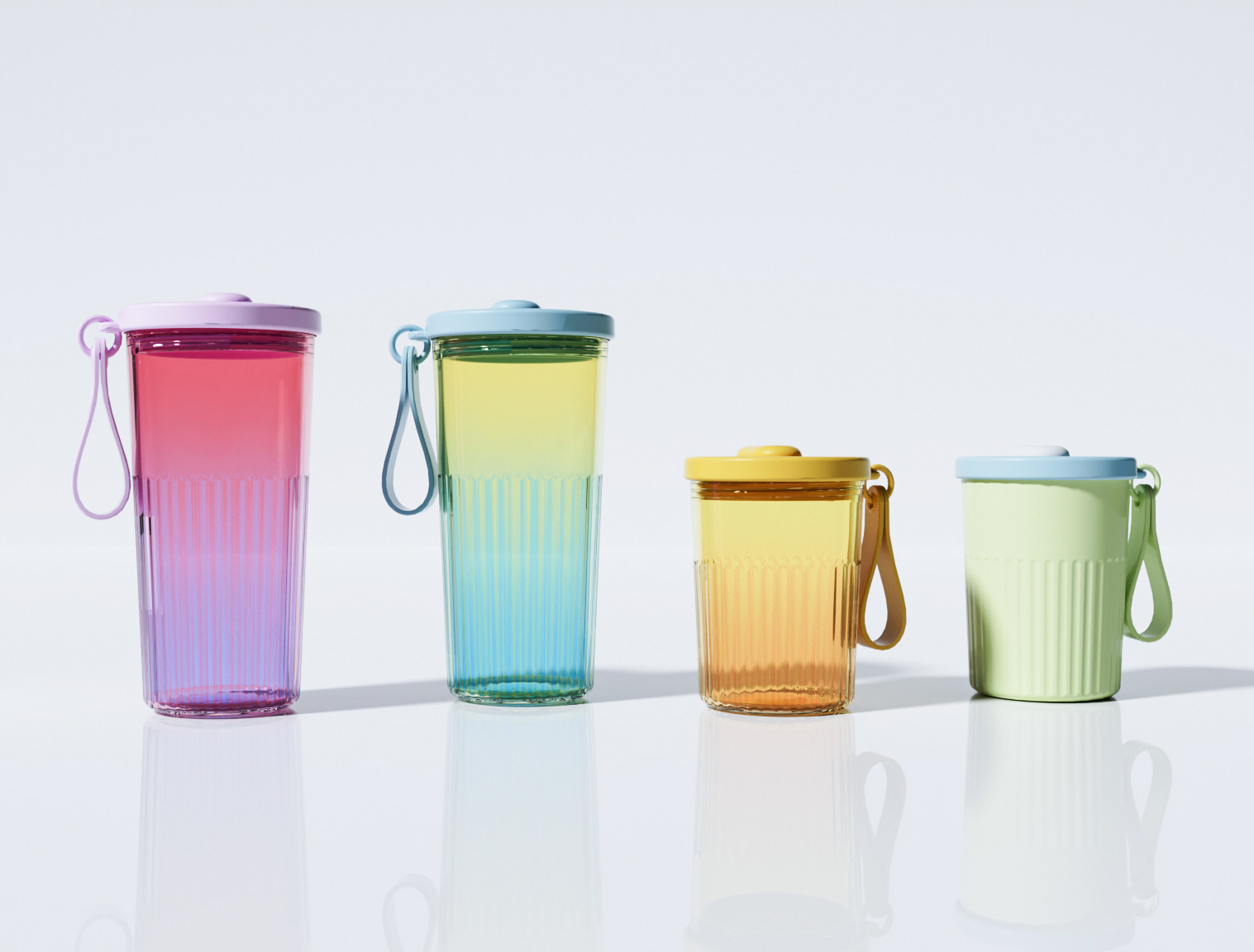 QD-0020 Custom Colorful Large Capacity Plastic / Stainless Steel Water Tumbler Travel Cups with Lids And PP Straw 350ML/550ML