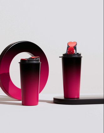  02320, Heart Shape Stainless Steel Travel Tumbler Car Mug Cup 550ML