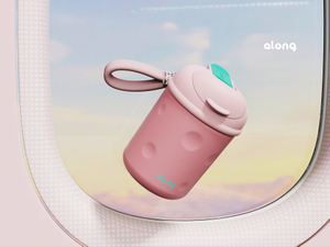  QD-0009 Flip Coffee Cups BPA Free Tritan/ Stainless Steel Portable Customized Children Coffee Plastic Chunky Plastic Water Bottle Milk Cups With Straw 350ML