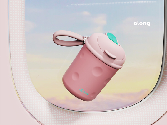  QD-0009 Flip Coffee Cups BPA Free Tritan/ Stainless Steel Portable Customized Children Coffee Plastic Chunky Plastic Water Bottle Milk Cups With Straw 350ML