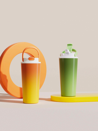  QD-01320 Stainless Steel Portable Customized Children Coffee Chunky Water Bottle Milk Cups With Straw 550ML