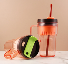QD-0019 Eco-friendly PBA Free Car Bottle with Straw Sports Drinking Gym Water Bottle with Handle 600ML/1000ML