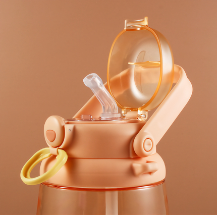  QD-0008 Straw Water Bottle, Large Leak-proof Vacuum BPA Free Cute Kids Insulated Portable Water Bottle 800ML /1000ML