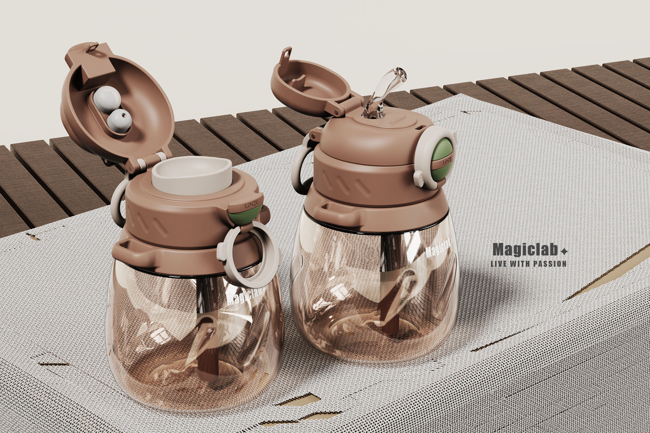  QD-0010 Straw Water Bottle, Leak-proof Vacuum BPA Free Cute Kids Insulated Portable Water Bottle